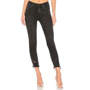 Agolde Sophie Jeans Distressed Hem High Rise Size 27